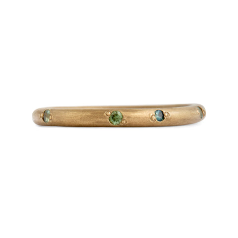 Blue and Green Australian Sapphire Stacking Ring by Belinda Esperson