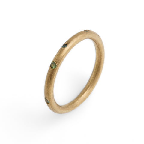 Blue and Green Australian Sapphire Stacking Ring