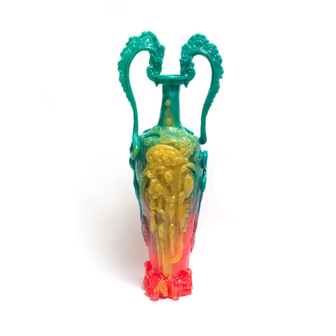 Snake Vase (Green, Yellow, Neon Red) by Kate Rohde