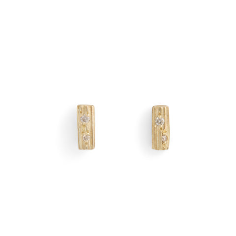 Diamond Lithic Stud Earrings by Karla Way