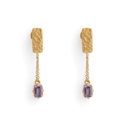 LISA ROET Gorilla Skin Chain Drops Earrings by Lisa Roet