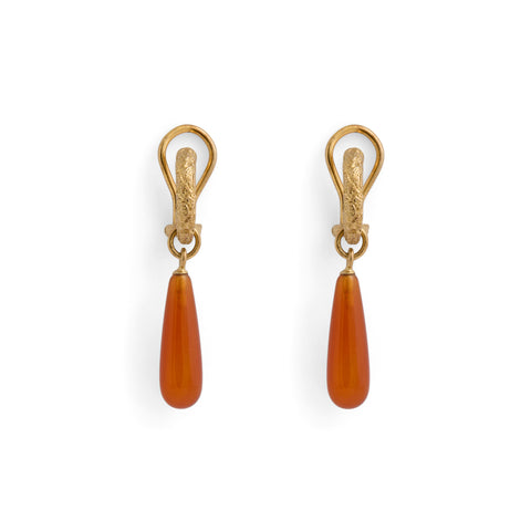 Gorilla Skin Drop with Carnelian Earrings by Lisa Roet