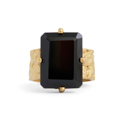 Gorilla Skin Large Onyx Ring by Lisa Roet