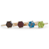 MELANIE KATSALIDIS Hexagonal Smokey Quartz Stacking Ring - Small