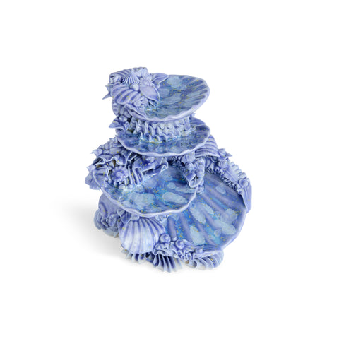 Tiered Dish with Shells Blue by Ebony Russell