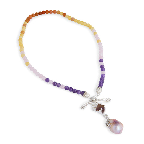 Amber and Violets Necklace by Kate Rohde