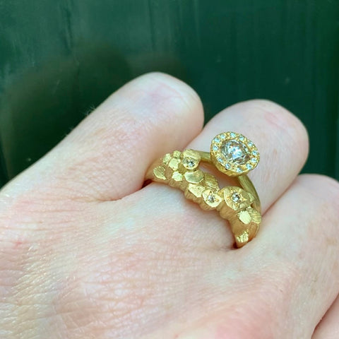 Precious Big Rock Yellow Gold Ring