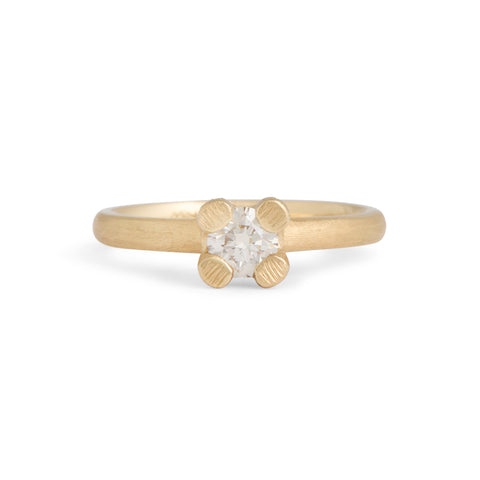 Lithic Diamond Solitaire Ring by Karla Way