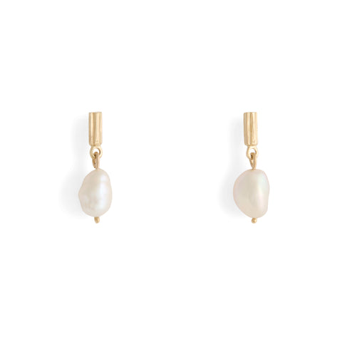 Lithic White Pearl Earrings by Karla Way