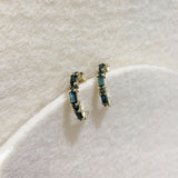 Parti Sapphire Huggie Small Earrings