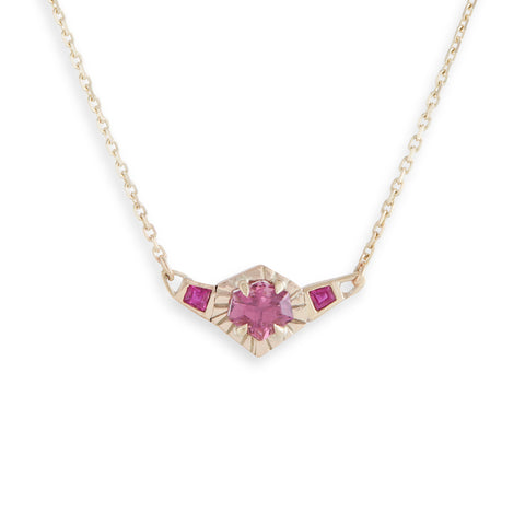 Pink Angularity Pendant by Tara Lofhelm