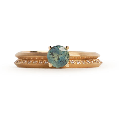 Jewelled Yellow Gold You and Me Ring