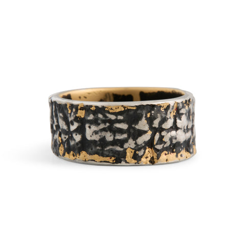 Chrome + Gold Plated Gorilla Skin Ring by Lisa Roet