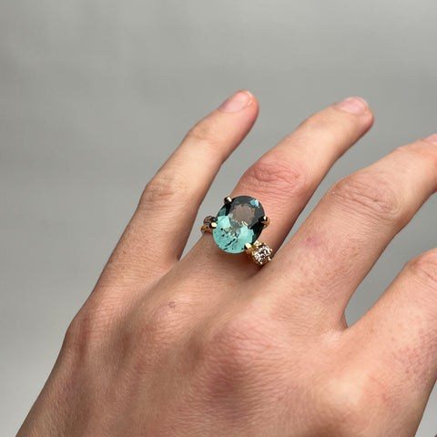 Teal Tourmaline Stack Ring